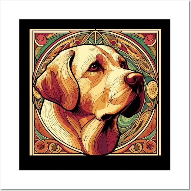 Golden Retriever - Beloved Breed In Art Nouveau Style Wall Art by RCDBerlin